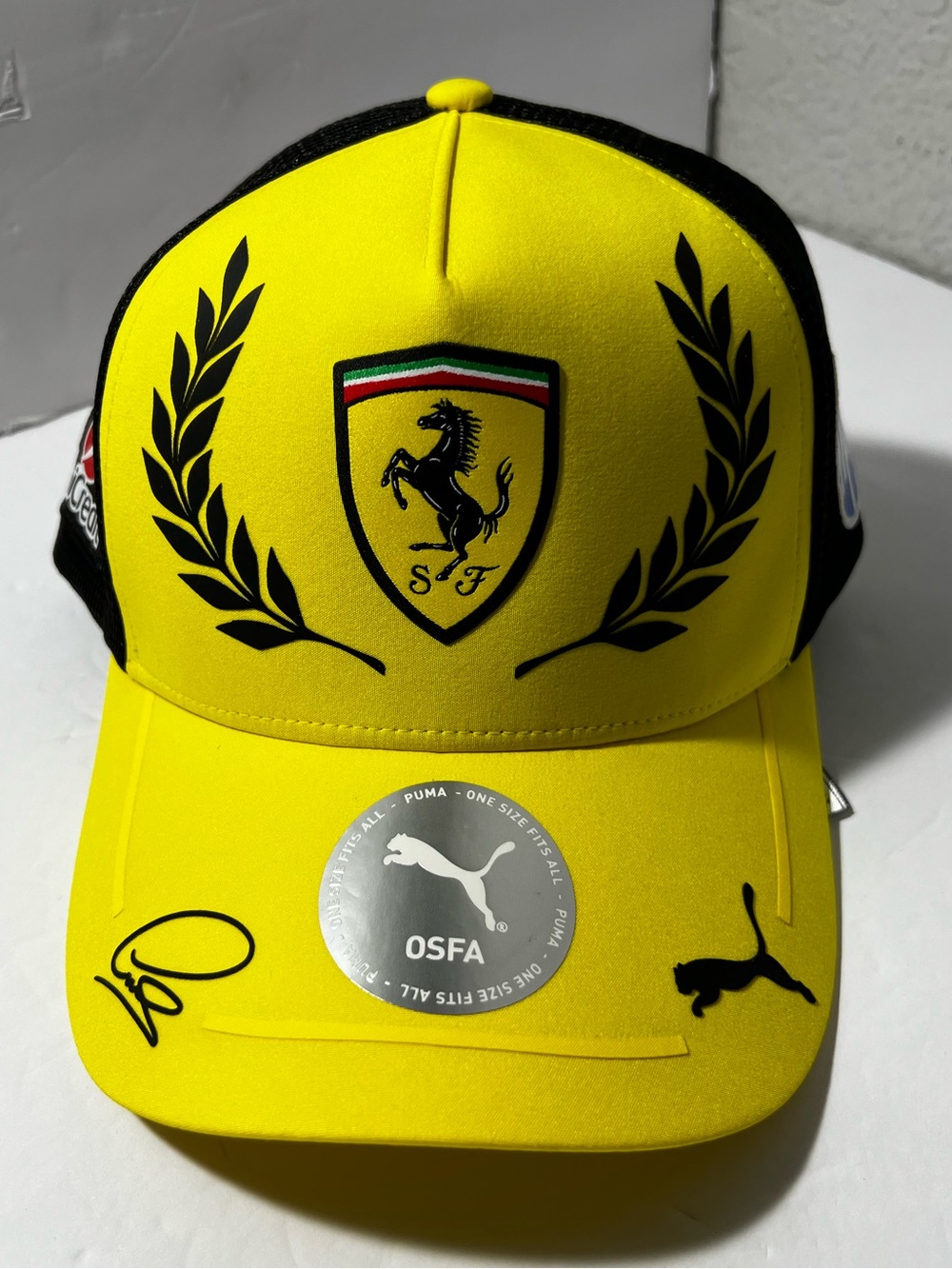 PUMA Scuderia Ferrari Lewis Hamilton Trucker Cap hat Speed Yellow one size NWT